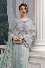 3 Piece stitched Embroidered Chiffon Suit | MPC-25-108 Aqua To Sea Green