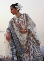 Hussain Rehar Yuki luxury lawn suit full look ivory designer dress UK
