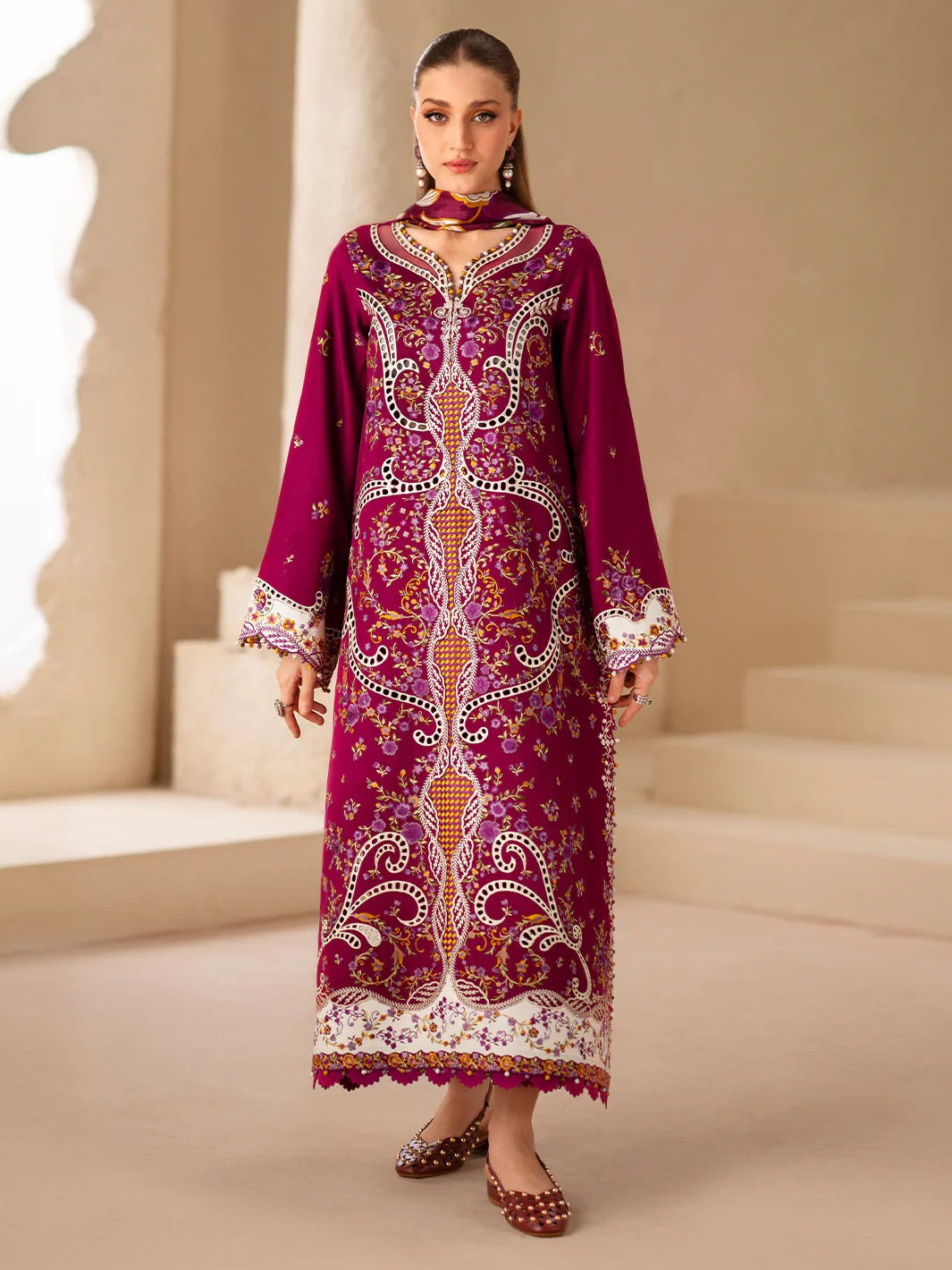 Saqqara-fall-winter Stitched 167 - A | 3 PC EmbroideredKotrai