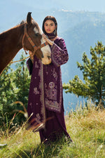 Reet By Ramsha - Three piece embroidered karandi suits with embroidered karandi shawls stitched & embellished | Original Ramsha Karandi Collection 2025 | R-1307