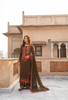 Chiffon 3 Piece Embroidered Hayat Karma Collection ANTIQUE OLIVE F-495