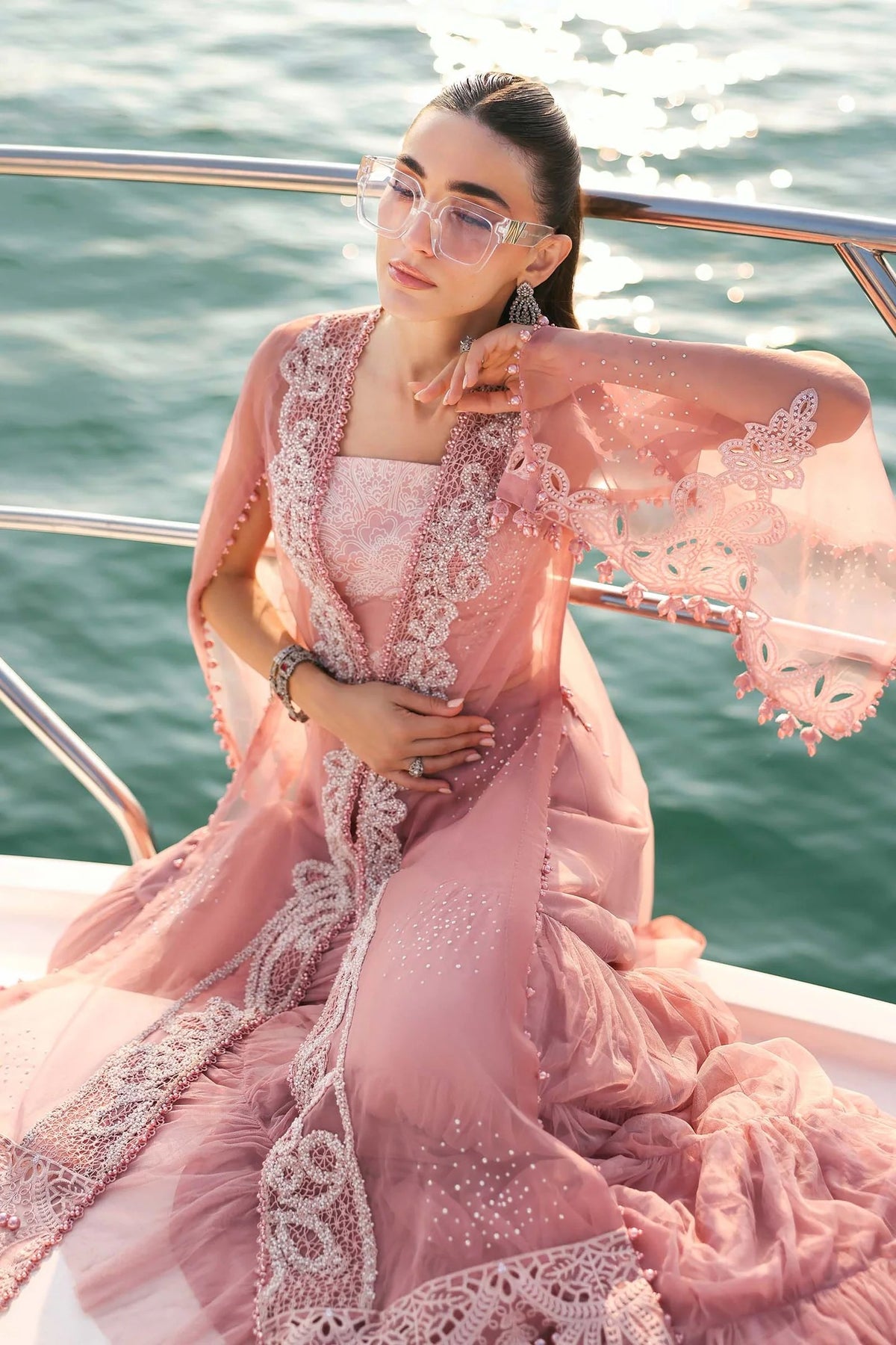 Maria B Stitched Embroidered Luxury Lawn 3 Piece Suit D-2604-B- Eid Collection