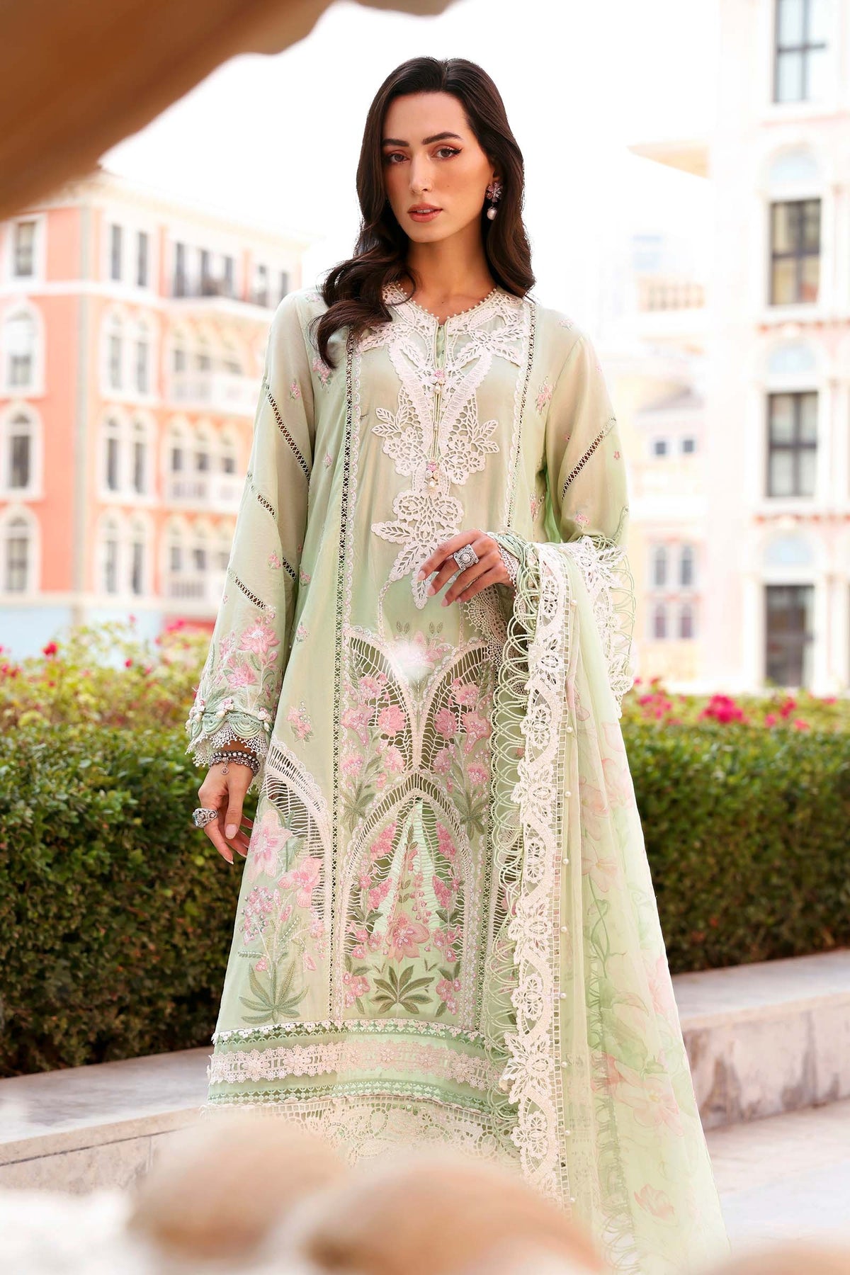 Maria B Stitched Embroidered Luxury Lawn 3 Piece Suit D-2611-A- Eid Collection