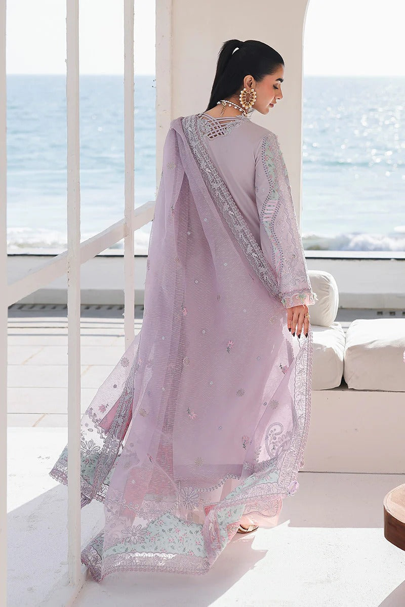 Qalamkar SA-11 Rehma Sahil Luxury Lawn 2026 stitched 3 piece suit lilac full model front UK