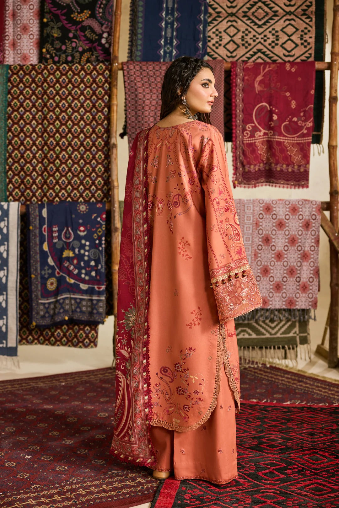 Florent one-nation Digital Printed Embroidered 3 piece stitched suitFON - 9B