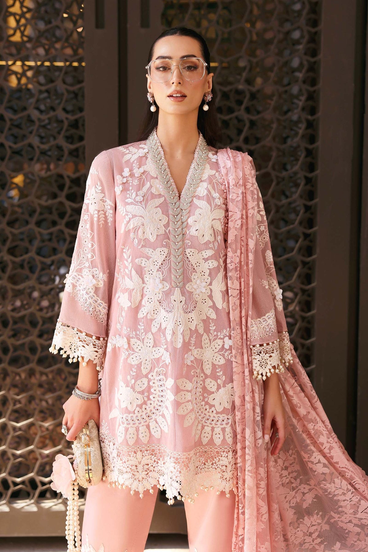 Maria B Stitched Embroidered Luxury Lawn 3 Piece Suit D-2603-A- Eid Collection