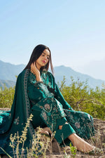 Reet By Ramsha - Three piece embroidered karandi suits with embroidered karandi shawls stitched & embellished | Original Ramsha Karandi Collection 2025 | R-1303