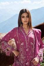 Reet By Ramsha - Three piece embroidered karandi suits with embroidered karandi shawls stitched & embellished | Original Ramsha Karandi Collection 2025 | R-1306