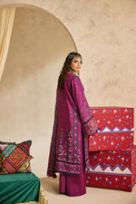 Florent one-nation Digital Printed Embroidered 3 piece stitched suit FON - 4B