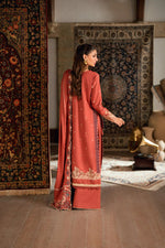 Florent shades-of-winter 3 piece stitched suit Embroidered Shirt With Embroidered Shawl FWS - 2A
