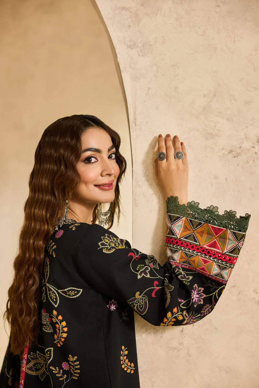 Florent one-nation Digital Printed Embroidered 3 piece stitched suit FON - 2A