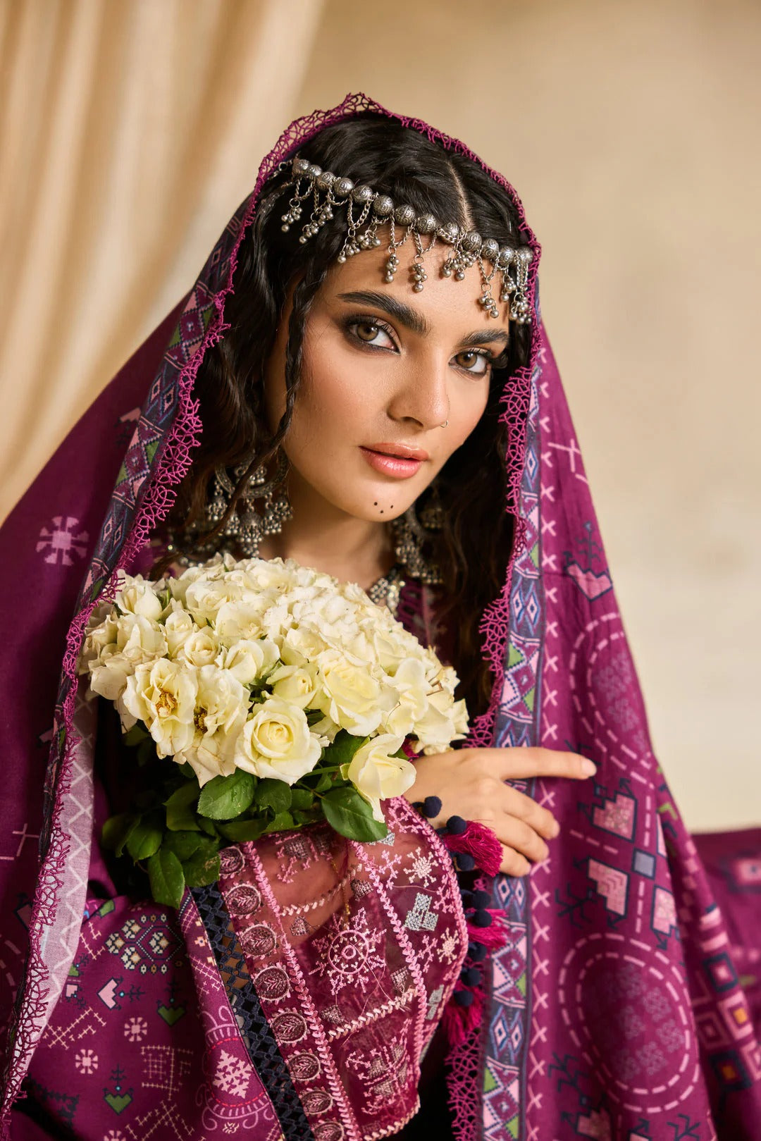 Florent one-nation Digital Printed Embroidered 3 piece stitched suit FON - 4B