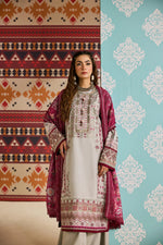 Florent one-nation Digital Printed Embroidered 3 piece stitched suit FON - 7A