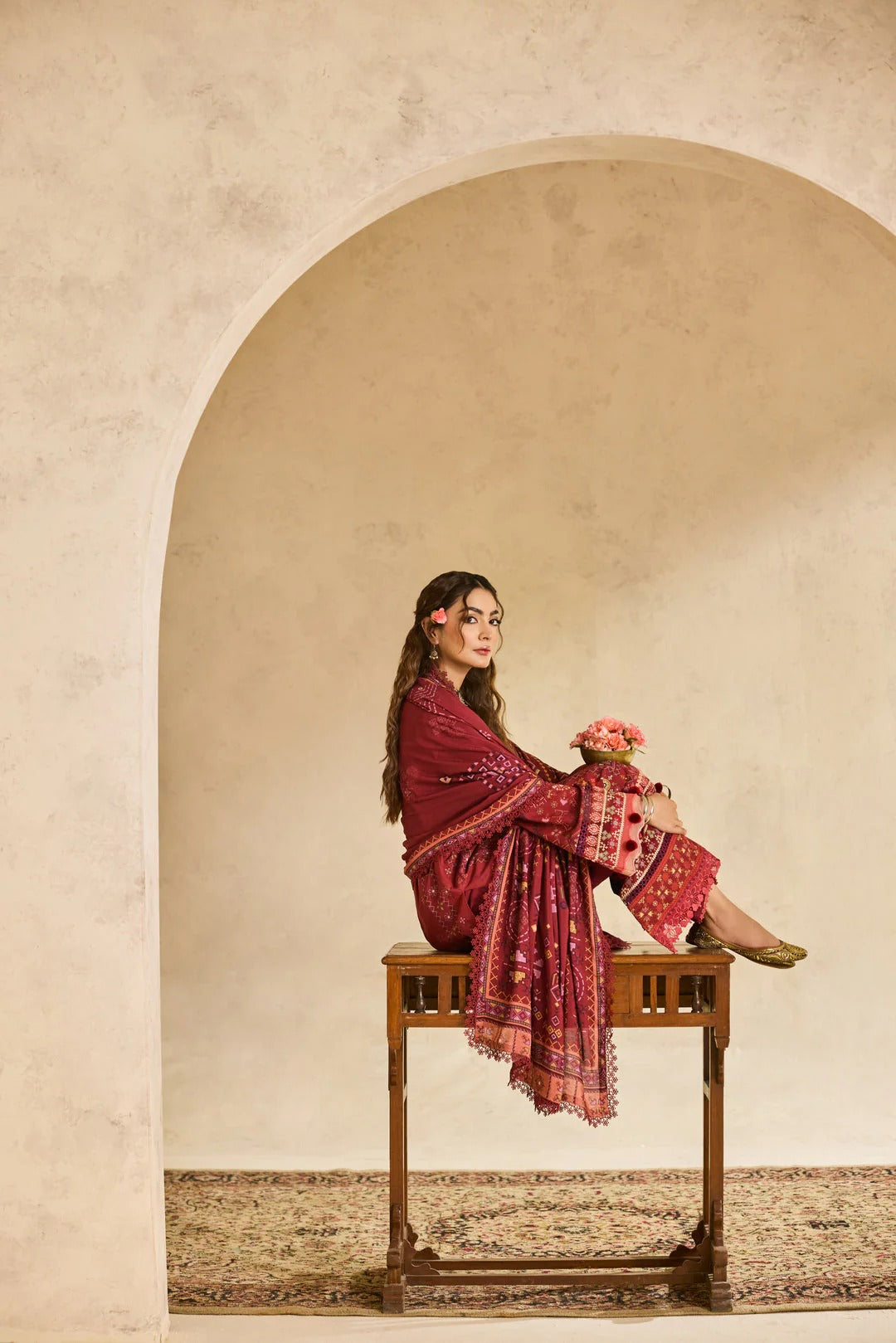 Florent one-nation Digital Printed Embroidered 3 piece stitched suit FON - 4A