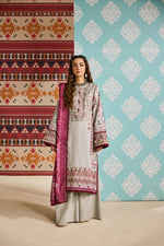 Florent one-nation Digital Printed Embroidered 3 piece stitched suit FON - 7A
