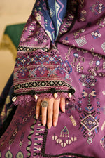 Florent one-nation Digital Printed Embroidered 3 piece stitched suit FON - 5B