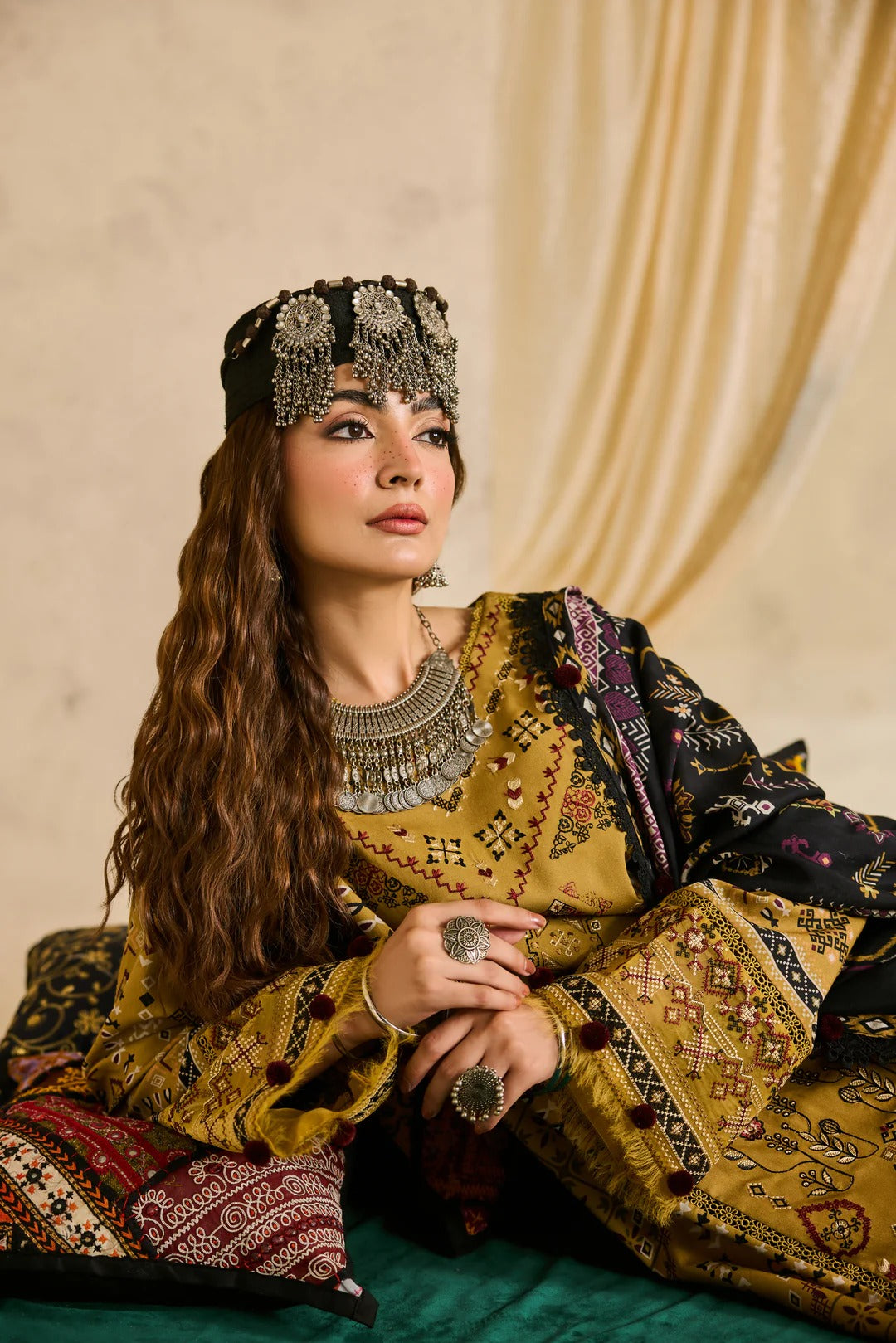 Florent one-nation Digital Printed Embroidered 3 piece stitched suit FON - 5A