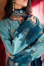 Florent shades-of-winter 3 piece stitched suit Embroidered Shirt With Embroidered Shawl FWS - 2B