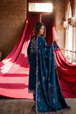 florent shades-of-winter 3 piece stitched suitEmbroidered Shirt With Embroidered Shawl FWS - 4B