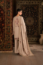 Florent shades-of-winter 3 piece stitched suit Embroidered Shirt With Embroidered Shawl FWS - 4A