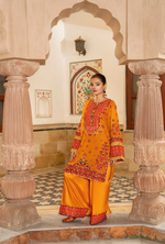 Chiffon 3 Piece Embroidered Hayat Karma Collection GOLDENROD F-492