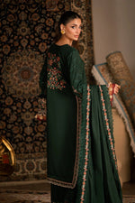 Florent shades-of-winter 3 piece stitched suit Embroidered Shirt With Embroidered Shawl FWS - 7B