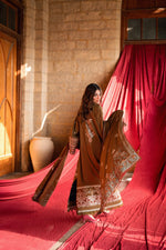 Florent shades-of-winter 3 piece stitched suit Embroidered Shirt With Embroidered Shawl FWS - 6A