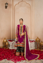Festive Edit 2026 Karma Collection JAHAN-ARA BLACK MULBERRY F-502