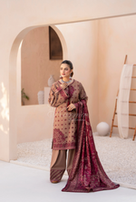 Winter Luxury 3 Piece Embroidered Mishaal Karma CollectionESPRESSO SKU:KC-1536