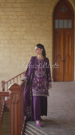 Florent shades-of-winter 3 piece stitched suit Embroidered Shirt With Embroidered Shawl FWS - 7A