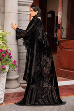 Maria B velvet Embroidered 3 piece suit | AL-4173 Black